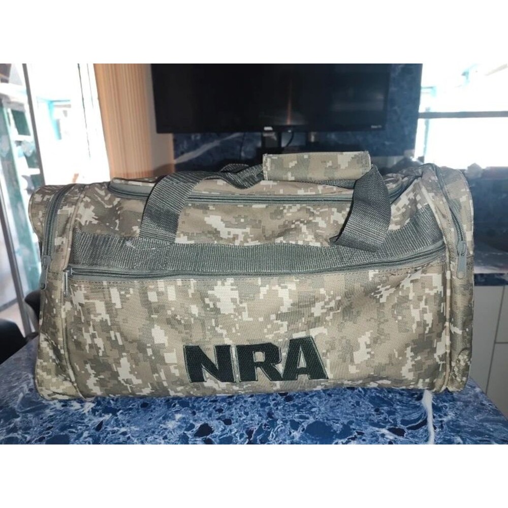 NRA Duffel Bag Digital Camo Travel Tote w Shoulder Strap 20" x 10" x 10.5"